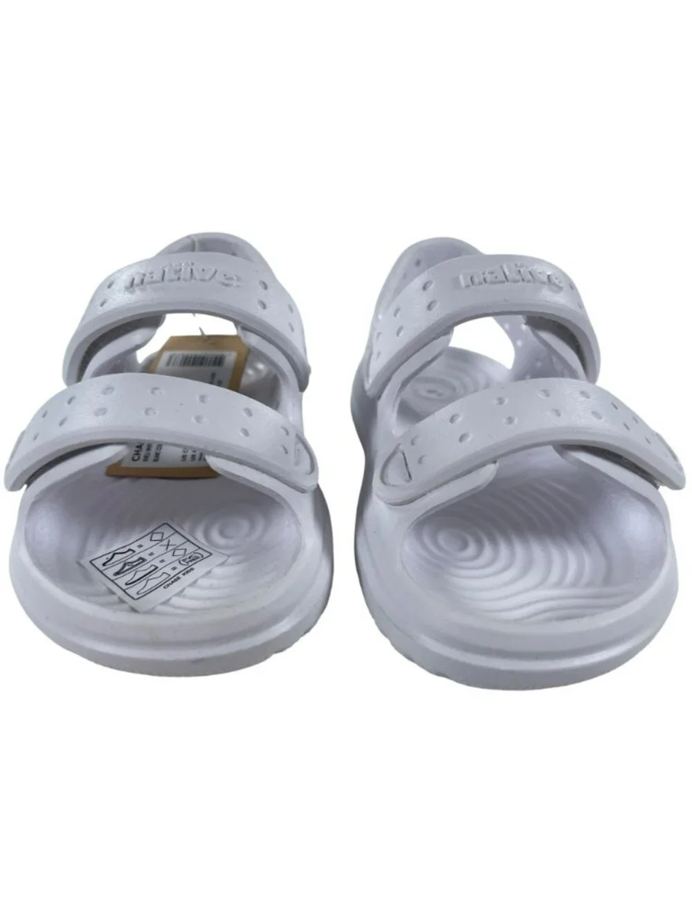 Native Shoes Chase Kids Sandals Shell White Size 5M Lightweight Adjustable Strap